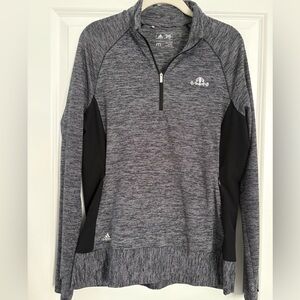 Adidas Heather Gray and Black Quarter-Zip Pullover